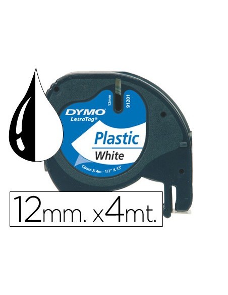 CINTA DYMO 91201 12MMX4MT NG./BL.PERLA D1