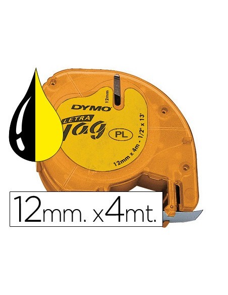CINTA DYMO 91202 12MMX4MT NG./AM. D1