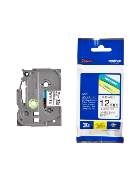TZE-231 CINTA BROTHER NG./BL. 12MMX8MT.