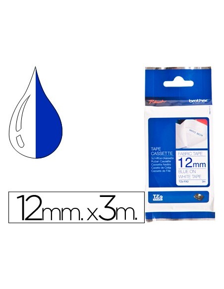 TZE-FA3 CINTA BROTHER TEXTIL AZ./BL. 12MMX3MT.