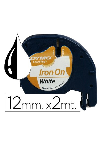 CINTA DYMO 18769 12MMX2MT ROPA NG/BL. D1