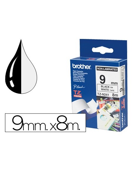 TZ-N221 CINTA BROTHER NG./BL. 9MM NO LAMINADA
