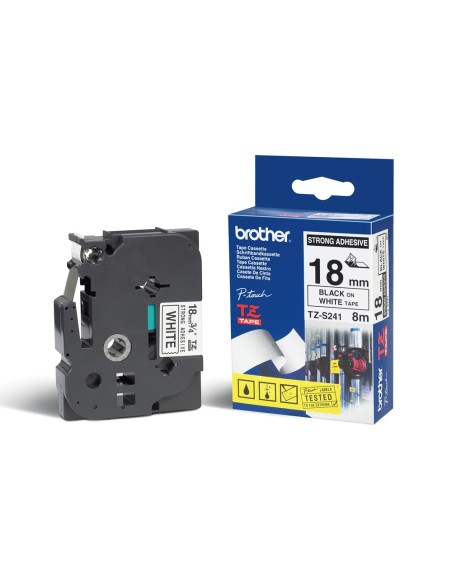 TZ-S241 CINTA BROTHER BL./NG. 18MMX8MT.SUPERADH.