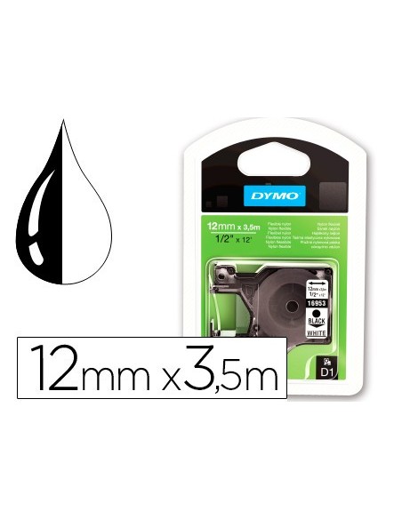 CINTA DYMO 12MMX3.5MT NYLON NG./BL. D1 S0718040