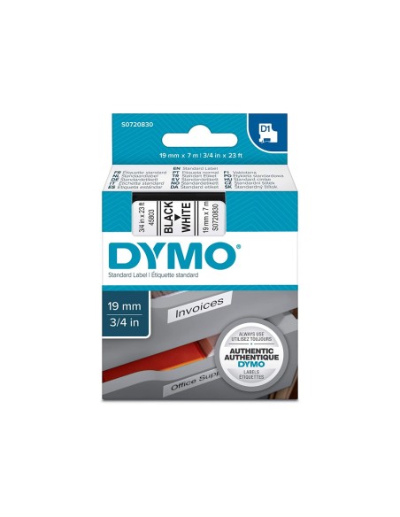CINTA DYMO 45803 19MMX7MT NG./BL. D1