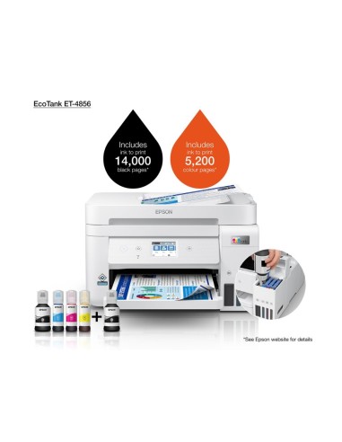 EPSON ECOTANK ET-4856 TINTA 33PPM SCANER COPIA FAX BAND.ENTRADA 250H.