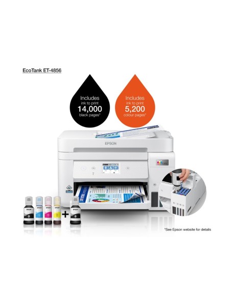 EPSON ECOTANK ET-4856 TINTA 33PPM SCANER COPIA FAX BAND.ENTRADA 250H.
