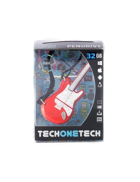 MEMORIA USB TECH ON TECH GUITARRA RED ONE 32GB