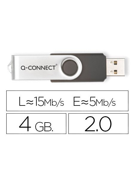 MEMORIA USB 4GB FLASH Q-CON. 2.0