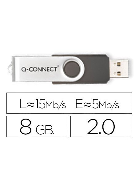 MEMORIA USB 8GB Q-CON. 2.0 FLASH