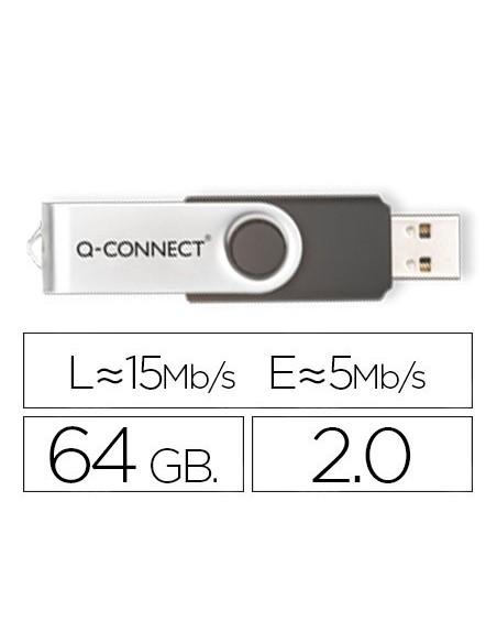 MEMORIA USB 64GB Q-CON. 2.0 FLASH