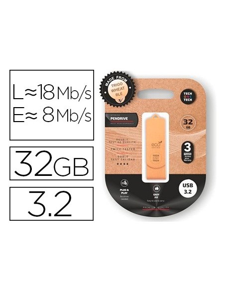 MEMORIA USB TECH ONE TECH ECOTECH BIODEGRADABLE 32GB USB 3.2