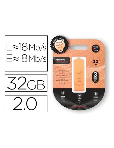 MEMORIA USB TECH ONE TECH ECOTECH BIODEGRADABLE 32GB USB 2.0