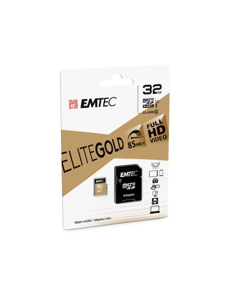 MEMORIA SD MICRO EMTEC CLASS 10 GOLD ADAPTADOR 32GB