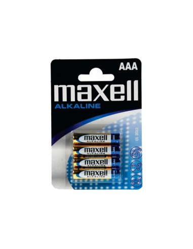 PILA MAXELL ALCALINA 1.5 V TIPO AAA LR03 BLISTER 4 UD.