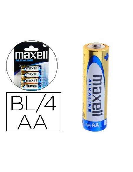 PILA MAXELL ALCALINA 1.5 V TIPO AA LR06 BLISTER 4 UD.