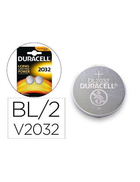 PILA DURACELL ALCALINA BOTON CR2032 BLISTER 2 UD.