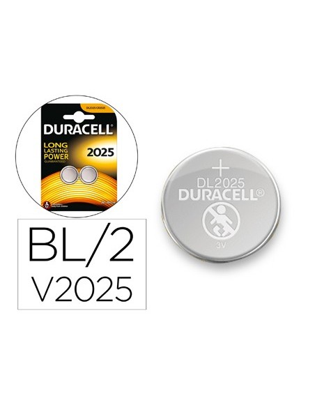 PILA DURACELL ALCALINA BOTON CR2025 BLISTER 2 UD.