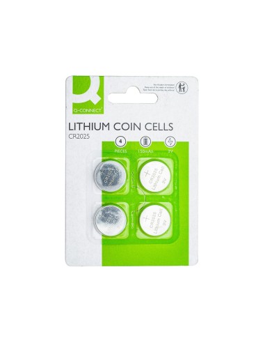 PILA Q-CON.TIPO BOTON LITIO CR2025 3V BLISTER 4 UD.