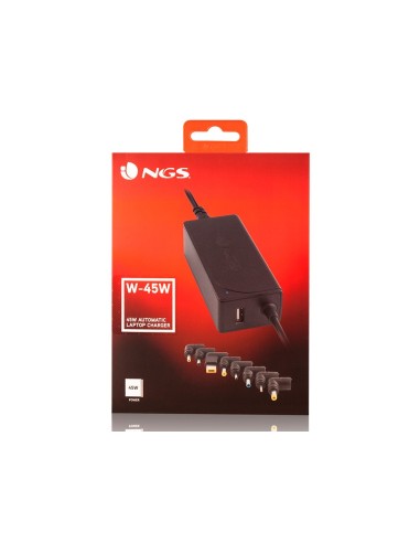ADAPTADOR CORRIENTE NGS AUTOMATIC 45W 8 ADAPTADORES SALIDA USB 2A