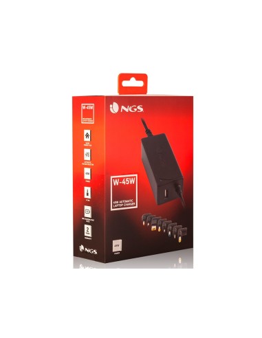 ADAPTADOR CORRIENTE NGS AUTOMATIC 45W 8 ADAPTADORES SALIDA USB 2A
