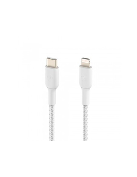 CABLE TRENZADO BELKIN CAA004BT1MWH USB-C A LIGHTNING LARGO 1 M BL.