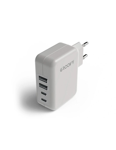 CARGADOR PARED GROOVY 4 USB BL.