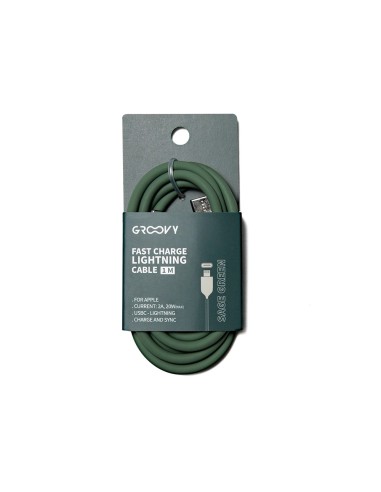 CABLE GROOVY USB 2.0 TIPO C A TIPO C 1MT.SILICONA VE. SALVIA
