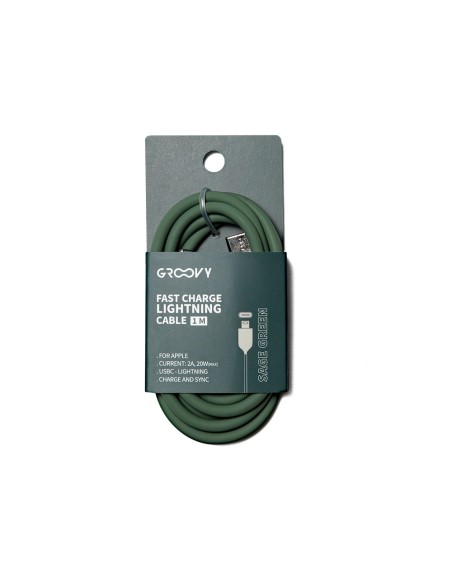 CABLE GROOVY USB 2.0 TIPO C A TIPO C 1MT.SILICONA VE. SALVIA