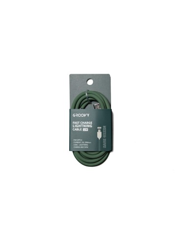 CABLE GROOVY USB 2.0 A USB C APPLE LIGHTNING 1MT.SILICONA VE. SALVIA