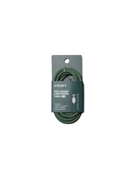 CABLE GROOVY USB 2.0 A USB C APPLE LIGHTNING 1MT.SILICONA VE. SALVIA