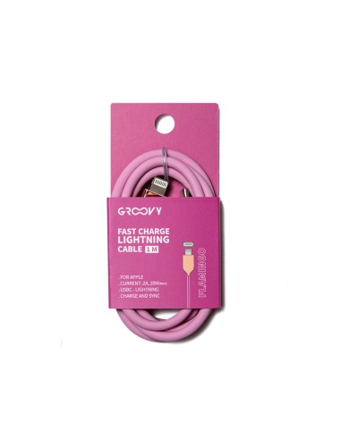 CABLE GROOVY USB 2.0 TIPO C A TIPO C 1MT.SILICONA ROSA FLAMENCO