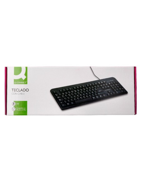 TECLADO Q-CON. C/CABLE 1,5M COMP.WIND. NT/ME/2000/XP/7/8/VISTA NG.