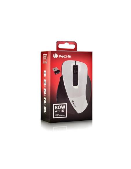 RATON NGS BOW OP.800/1200/1600 DPI INALAM. 5 BOT.USB 2,4GHZ BL.