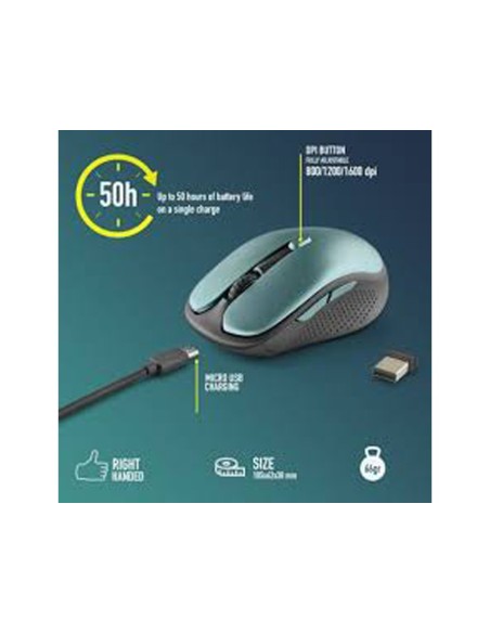 RATON NGS EVO RUST OPTICO 800/1200/1600 DPI INAL. 5BT.USB 2,4 GHZ VE.