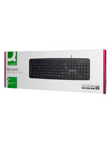 TECLADO Q-CON.CABLE 1,35MT.NG.