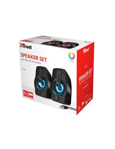ALTAVOCES TRUST GEMI 2.0 POTENCIA MAXIMA 12W ILUMINACION LED VOLUMEN