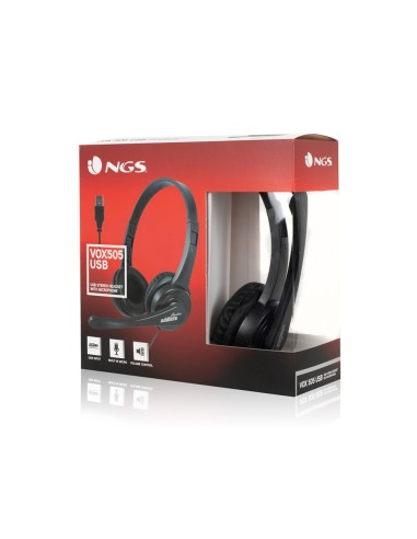 AURICULAR CON MICRO NGS VOX505 USB NEGRO