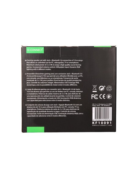 ALTAVOCES Q-CON.GAMING BLU ETOOTH ILUMINACIÓN RGB 2X3W CO VOLUMEN NG.