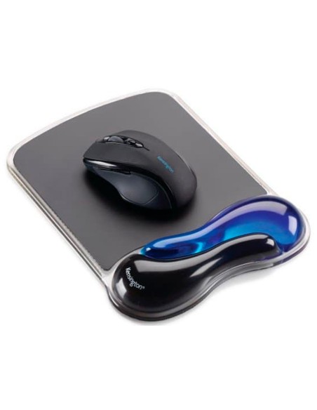 ALFOMBRILLA RATON DUO GEL REPOSAMUÑECAS NG./AZUL 240X182X25MM