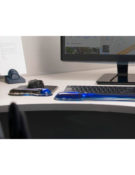 ALFOMBRILLA RATON DUO GEL REPOSAMUÑECAS NG./AZUL 240X182X25MM