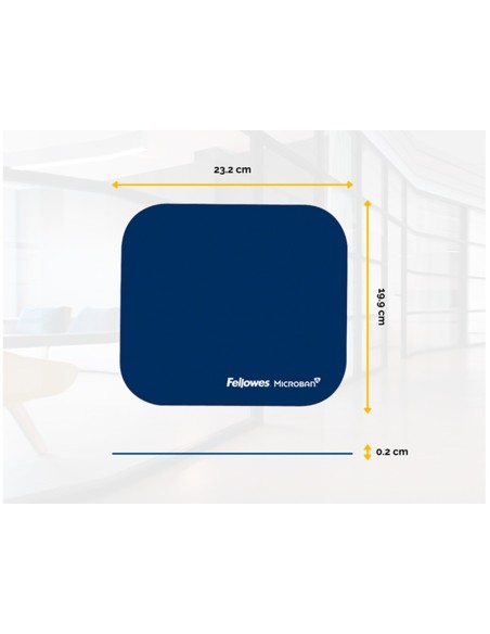 ALFOMBRILLA RATON FELLOWES PROTECCION MICROBAN AZ. 226X192X3MM