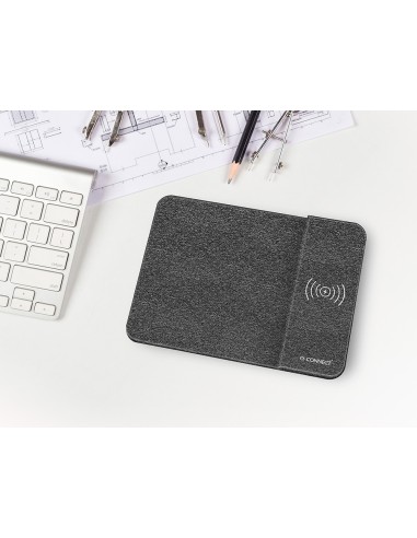 ALFOMBRILLA RATON Q-CON.CARGADOR INALAMBRICO GRIS 300X220MM