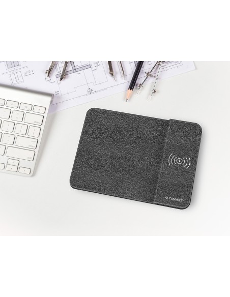 ALFOMBRILLA RATON Q-CON.CARGADOR INALAMBRICO GRIS 300X220MM