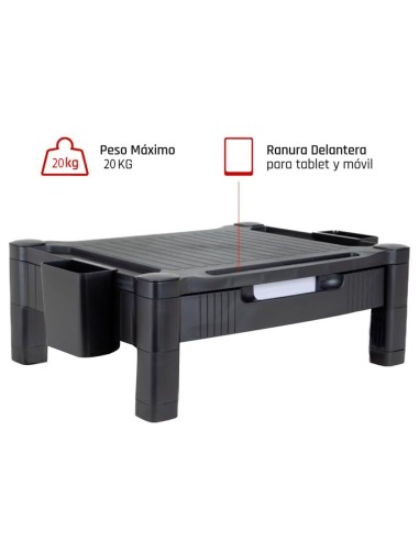 SOPORTE Q-CON. MONITOR AJUST ALTURA 10,3CM A 13,3CM NG.434X336X133MM