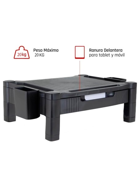 SOPORTE Q-CON. MONITOR AJUST ALTURA 10,3CM A 13,3CM NG.434X336X133MM