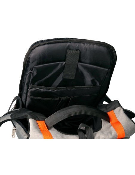 MOCHILA PORTATIL Q-CON.18 NG./GRIS IMPERMEABLE 460X170X310MM