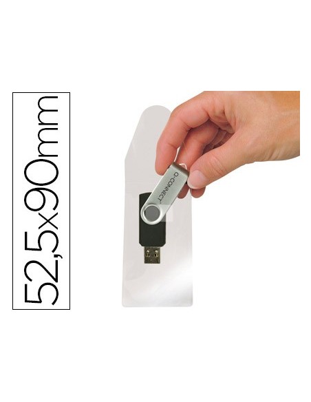 FUNDA AUTOADHESIVA Q-CON. MEMORIAS USB 10U.52,5X90MM
