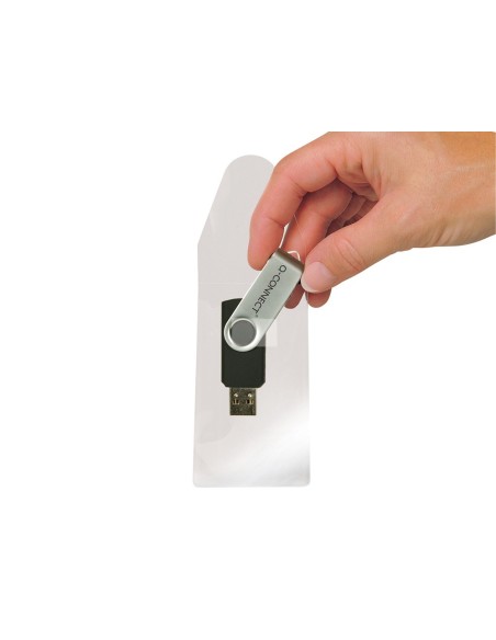 FUNDA AUTOADHESIVA Q-CON. MEMORIAS USB 10U.52,5X90MM