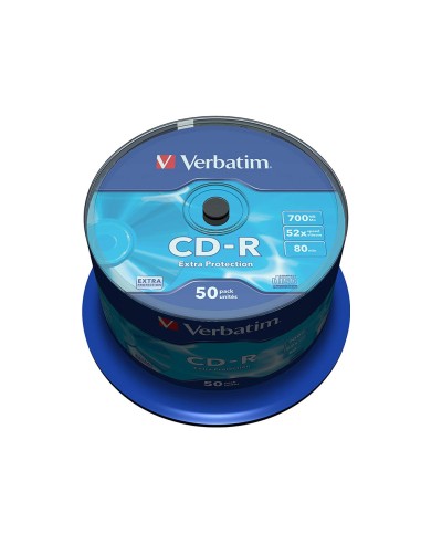 CD-R VERBATIM 700MB VELOCIDAD 52X 80 MIN 50 UD.